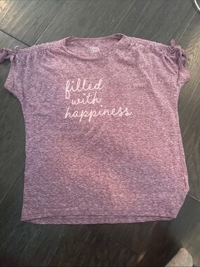 True Craft Heather Mauve Tee with White Script